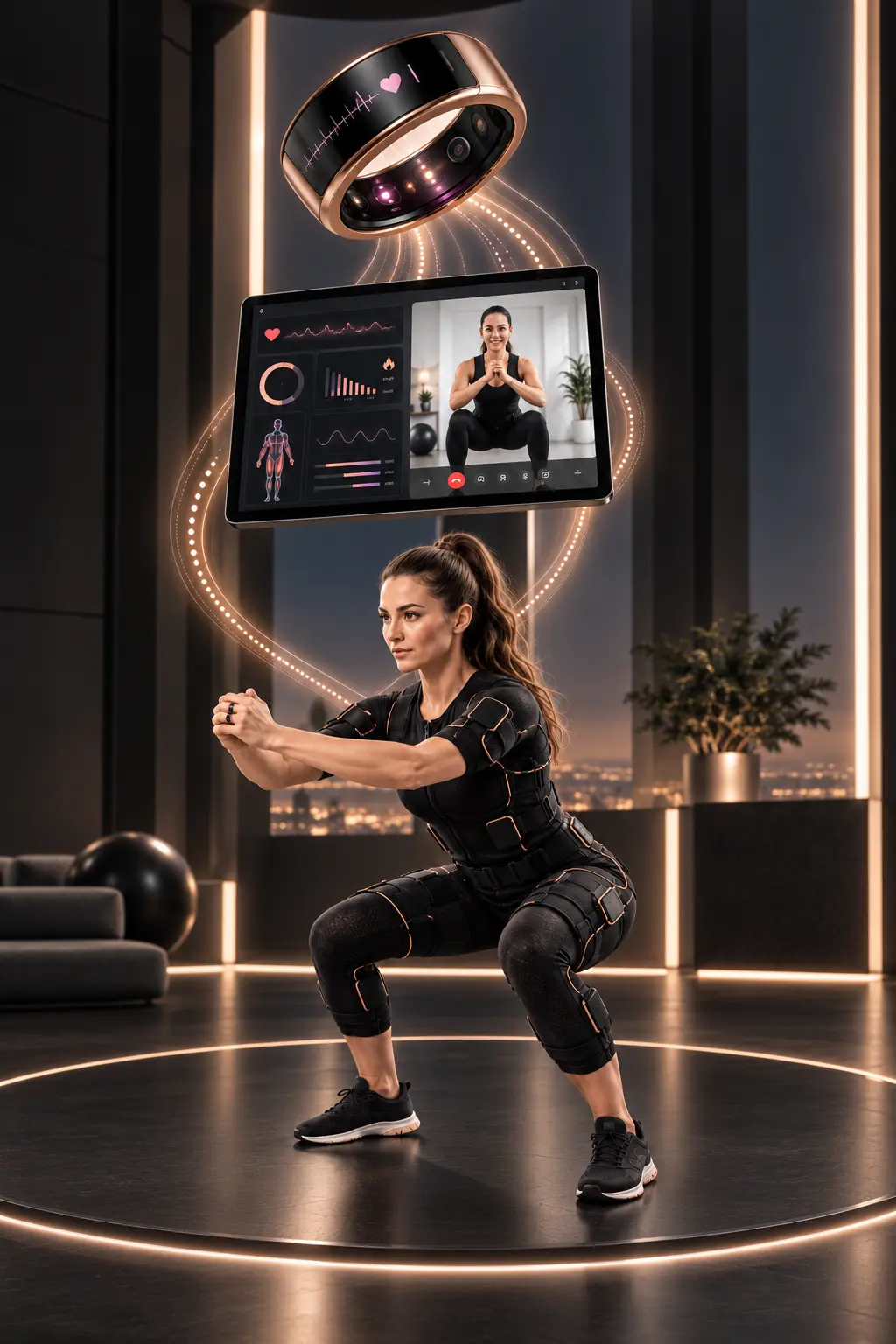 Ecosistema Meta Movimento con anello digitale, personal trainer da remoto e tuta EMS